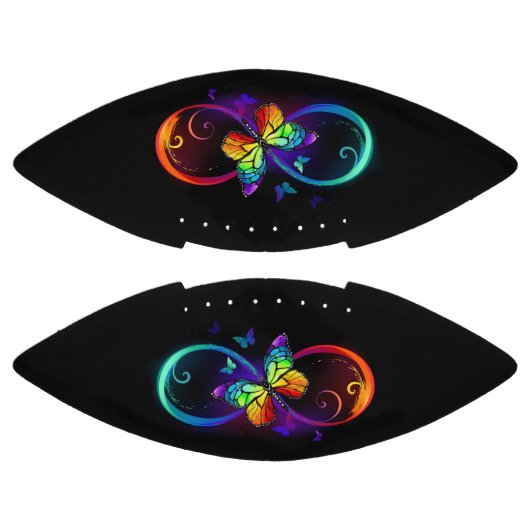 Levendige oneindigheid met zwarte regenboogvlinder american football (Panelen)