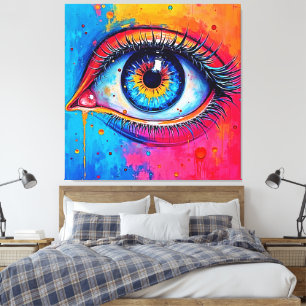Levendige Oog Zielvolle Visie Ontwerp Canvas Afdruk