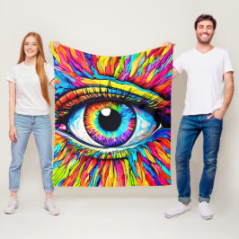 Levendige oogkunst fleece deken