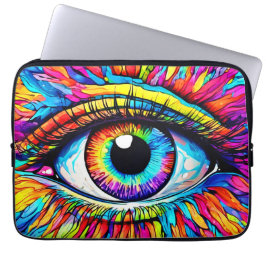 Levendige oogkunst laptop sleeve