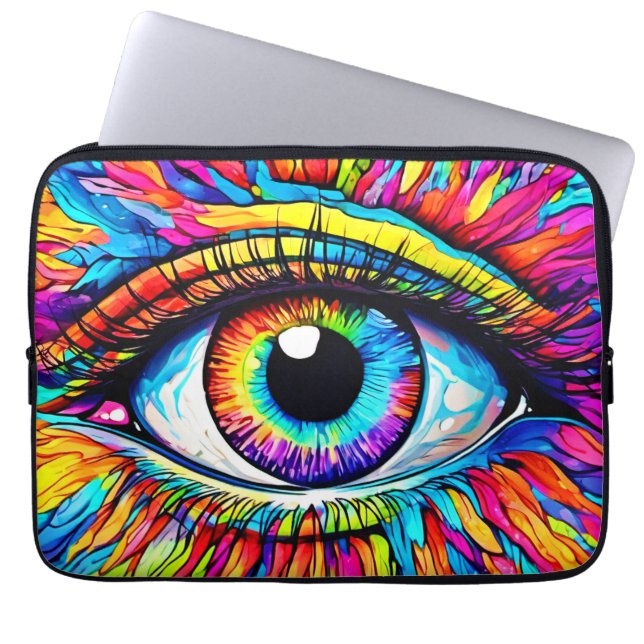 Levendige oogkunst laptop sleeve (Voorkant)