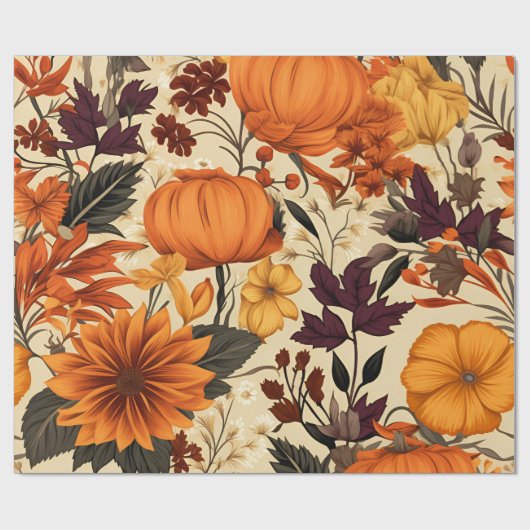 Levendige oogst bloeit cadeaupapier (Vlak)