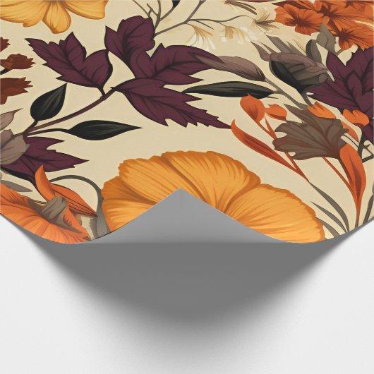 Levendige oogst bloeit cadeaupapier (Hoek)