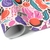 Levendige oogst: een Abstract fruitig patroon Cadeaupapier (Rol Hoek)