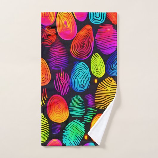 Levendige, op vingerafdrukken geïnspireerde Abstra Bad Handdoek (Handdoek)