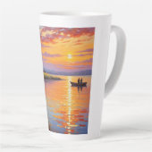 Levendige opaal: artistieke gloed latte mok (Rechterhoek)