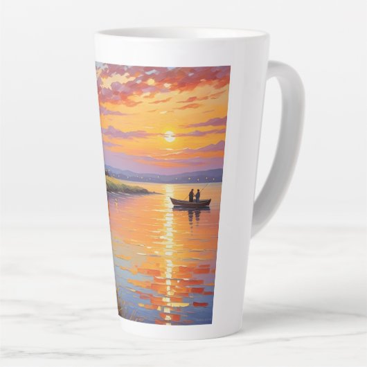 Levendige opaal: artistieke gloed latte mok (Rechterhoek)