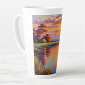 Levendige opaal: artistieke gloed latte mok (Linkerhoek)