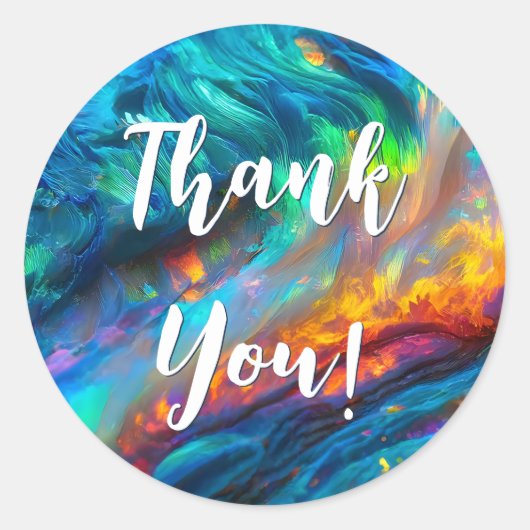 Levendige Opal Iriscent - Elegant Holografisch Ronde Sticker (Voorkant)