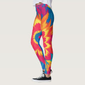 Levendige opvallende modieuze expressieve bloemen leggings (Links)