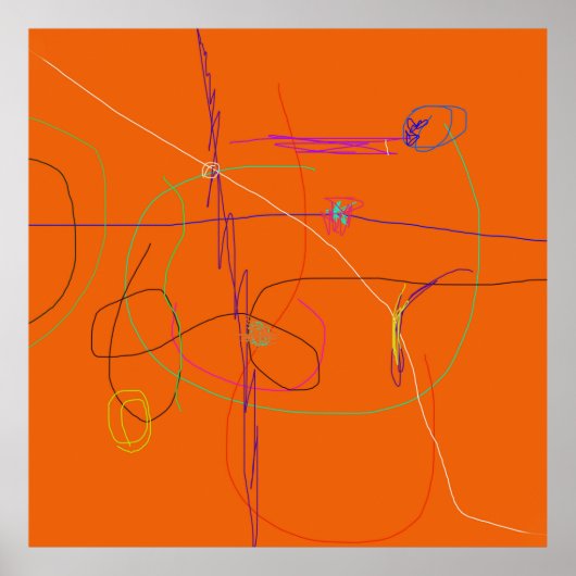 Levendige Oranje achtergrond Poster (Voorkant)