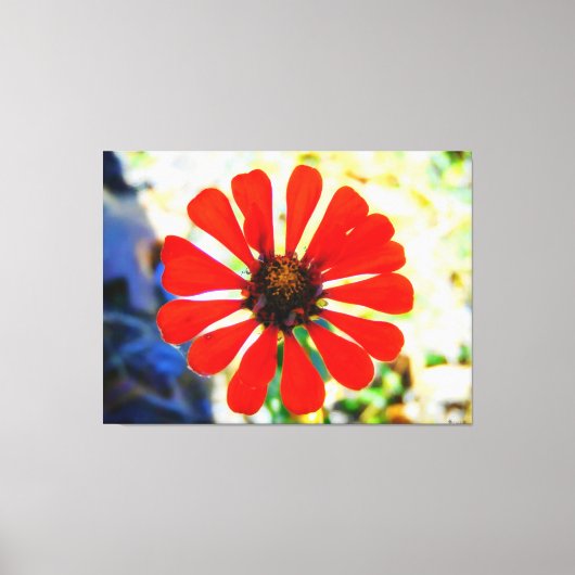 Levendige oranje bloem bloei canvas afdruk (Voorkant)