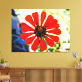 Levendige oranje bloem bloei canvas afdruk (Insitu (Woonkamer))