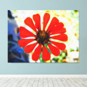 Levendige oranje bloem bloei canvas afdruk (Insitu (Houten vloer))