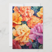 Levendige Oranje bloemenbruiloft uitnodiging (Achterkant)