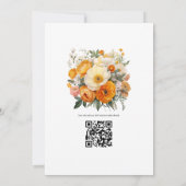 Levendige Oranje bloemenbruiloft uitnodiging (Achterkant)