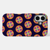 Levendige Oranje Bloemvormen Case-Mate iPhone Case (Achterkant (horizontaal))