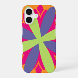 Levendige Oranje Bloemvormen iPhone 16 Hoesje