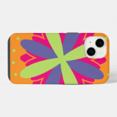 Levendige Oranje Bloemvormen iPhone Hoesje (Achterkant horizontaal)