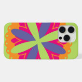 Levendige Oranje Bloemvormen iPhone Hoesje (Achterkant horizontaal)