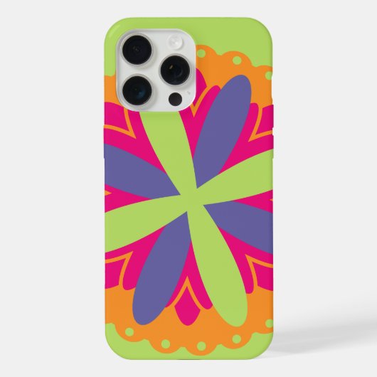 Levendige Oranje Bloemvormen iPhone Hoesje (Achterkant)