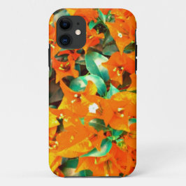 Levendige oranje bougainvilleabloemen iPhone 11 hoesje