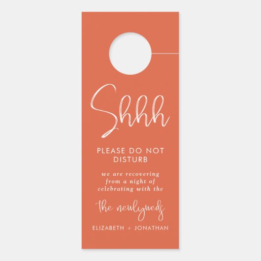 Levendige Oranje bruiloft niet storen Deurhanger (Achterkant)