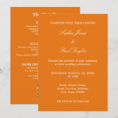 Levendige Oranje bruiloft QR-code RSVP-uitnodiging Kaart (Voorkant / Achterkant)