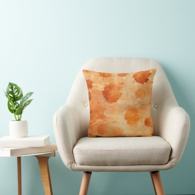 Levendige Oranje bruine bladeren Kussen (Stoel)