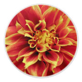 Levendige Oranje Dahlia Closeup Ladeknop Keramische Knop (Voorkant)