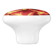 Levendige Oranje Dahlia Closeup Ladeknop Keramische Knop (Zijkant)