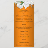 Levendige Oranje Elegante Rozen Bruiloft Programmakaart (Voorkant)