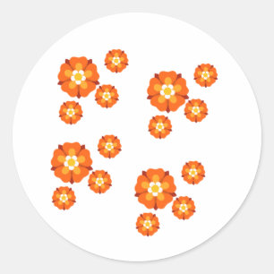 Levendige Oranje Floral Sticker
