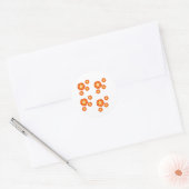 Levendige Oranje Floral Sticker (Envelop)