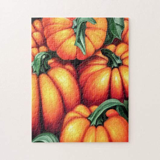 Levendige Oranje herfst pompoenoogst Legpuzzel (Verticaal)