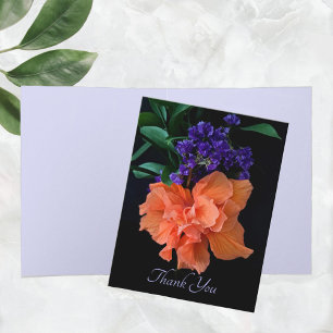 Levendige Oranje Hibiscus Bloem Notitiekaartje