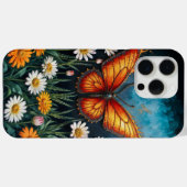 Levendige oranje insectenvlinder kamillebloemen Case-Mate iPhone case (Achterkant (horizontaal))