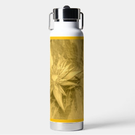 Levendige oranje kleur met waterlelie en initiaal waterfles