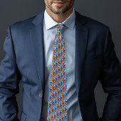 Levendige Oranje Koi Vis Blauw Modern Stropdas