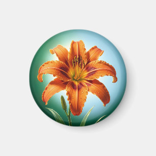 Levendige Oranje Lelie Bloei Magneet