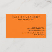 Levendige Oranje make-up Hair Consultant Visitekaartje (Achterkant)