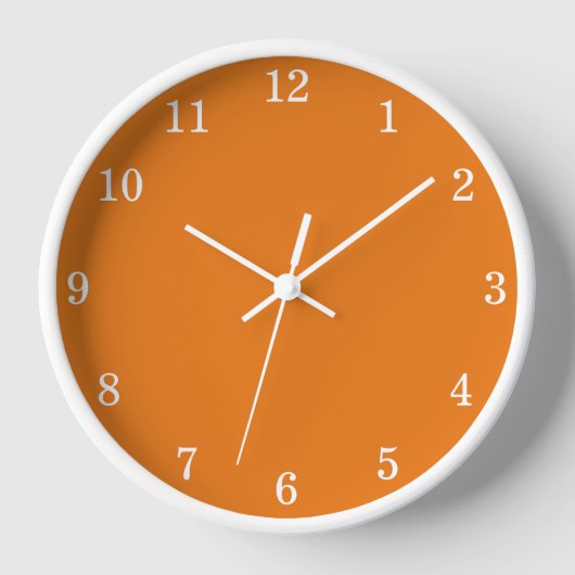 Levendige oranje minimalistische wandklok (Voorkant)