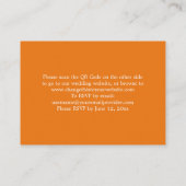 Levendige Oranje QR Code Website RSVP-kaart Informatiekaartje (Achterkant)