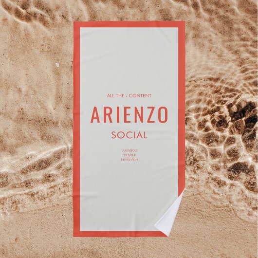 Levendige Oranje Retro Social Media Influencer Pro Strandlaken