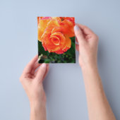 Levendige Oranje Roos Foto Flyer (Hand)