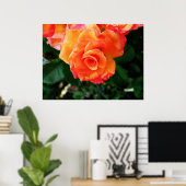 Levendige Oranje Roos Foto Poster (Thuiskantoor)