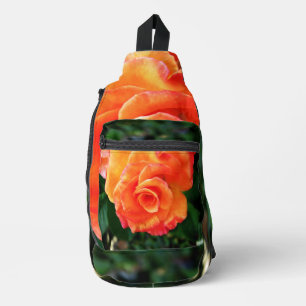 Levendige Oranje Roos Foto Sling Bag
