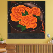 Levendige oranje rozen canvas afdruk (Insitu (Woonkamer))