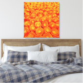 Levendige Oranje Rozen tuin Canvas Afdruk (Insitu (Slaapkamer))