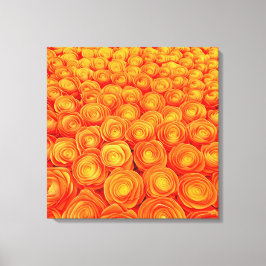 Levendige Oranje Rozen tuin Canvas Afdruk